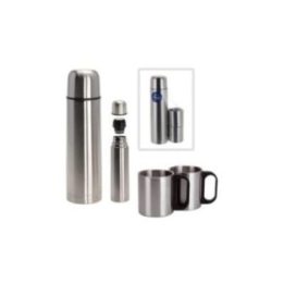 TERMO 1L CON 2 TAZAS INOXIDABLE | HogarLider