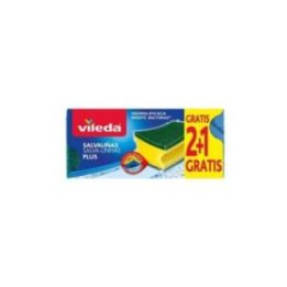 ESTROPAJO CON BAYETA SALVAUÑAS ANTIBACTERIAS 2+1 | HogarLider