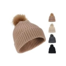 GORRO DE PUNTO CON BORLA, COLORES VARIADOS. | HogarLider