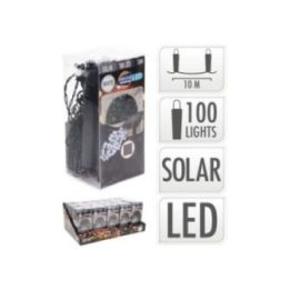 GUIRNALDA SOLAR LED, BLANCO FRIO, 100 LEDS, 10 m | HogarLider
