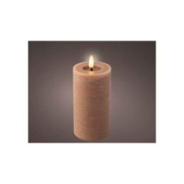 VELA DE CERA LED COLOR MARRÓN Ø7 x 15 cm | HogarLider