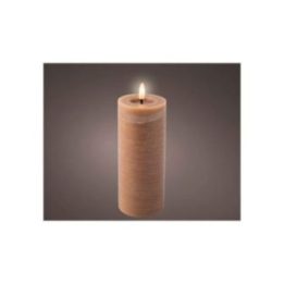 VELA DE CERA LED COLOR MARRÓN Ø7 x 19 cm | HogarLider