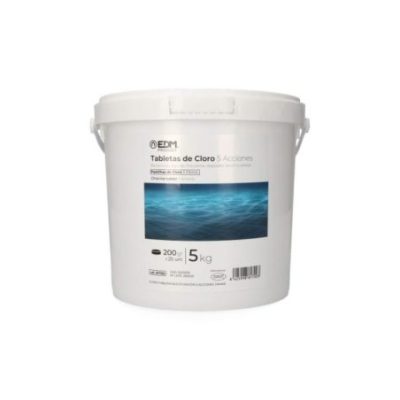 CLORO 5 ACCIONES EN TABLETAS, BOTE 5 kg