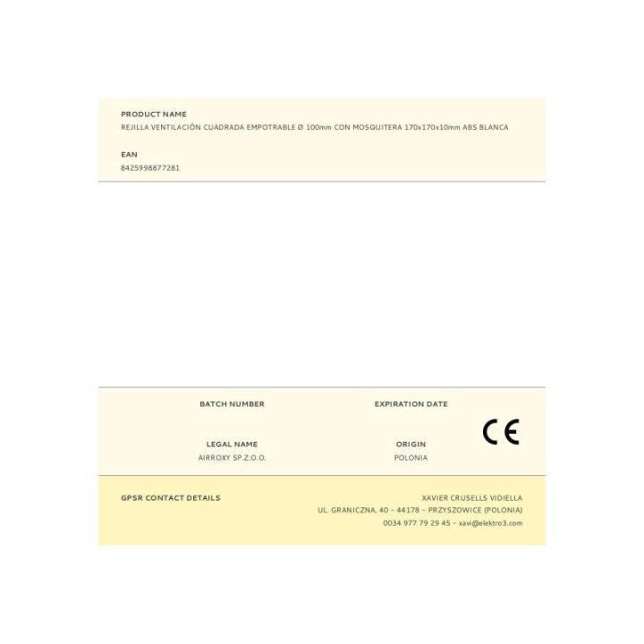 REJILLA VENTILACIÓN CUADRADA DE ABS… · EL3-87728 | HogarLider