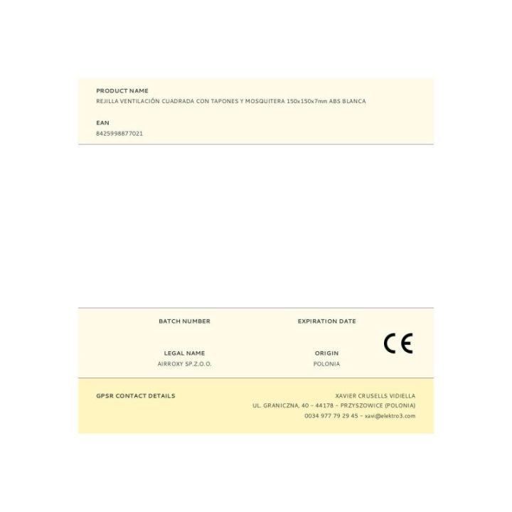 REJILLA VENTILACIÓN CUADRADA DE ABS… · EL3-87702 | HogarLider