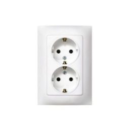 DOBLE BASE ENCHUFE CON TT BLANCO CON MARCO | HogarLider