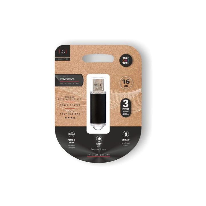 BASIC BLACK PENDRIVE 16 GB MEMORIA USB | HogarLider