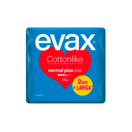 Evax Cottonlike Compresas Normales Alas Plus 14U | HogarLider