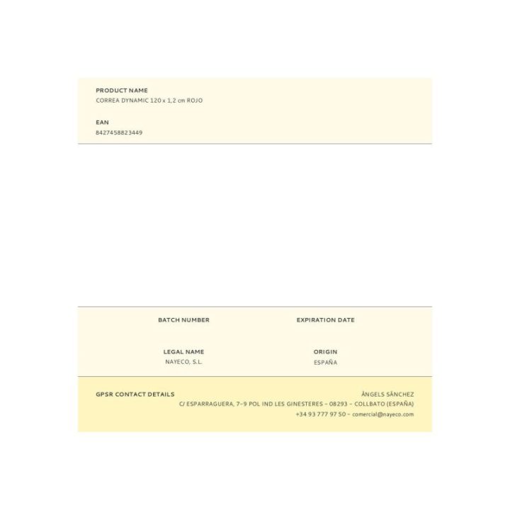 CORREA DYNAMIC 120 x 1,2 cm ROJO | HogarLider