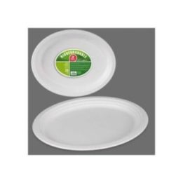 PLATOS DE CARTÓN OVAL BLANCOS Ø32 cm, 25 uds | HogarLider