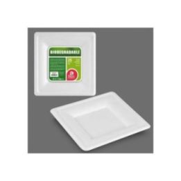 PLATOS DE CARTÓN CUADRADOS BLANCOS 20 cm, 25 uds | HogarLider