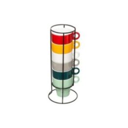 TAZAS COLORES SURTIDOS 6 uds + SOPORTE | HogarLider