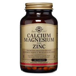 Solgar Calcium Magnesium + Zinc 100 Comprimidos | HogarLider