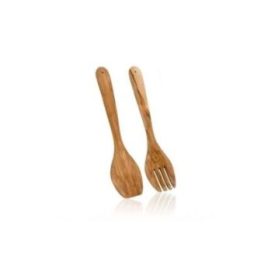 CUBIERTO PARA ENSALADA DE MADERA DE OLIVO 30 cm | HogarLider