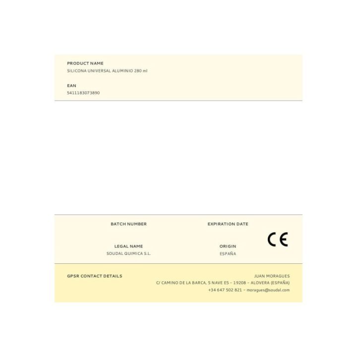 SILICONA UNIVERSAL ALUMINIO 280 ml | HogarLider