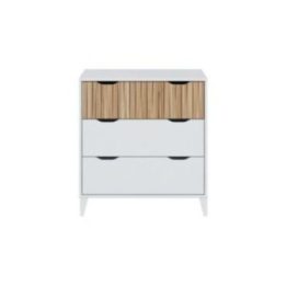 COMODA DE 3 CAJONES, COLOR BLANCO + NATURAL | HogarLider