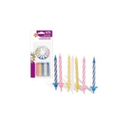 VELAS 24 uds + SOPORTES 12 uds COLORES SURTIDOS | HogarLider