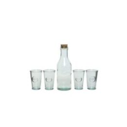 BOTELLA Y 4 VASOS DE CRISTAL | HogarLider
