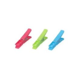 12 PINZAS DE PLÁSTICO DE COLORES VARIADOS 9 cm | HogarLider