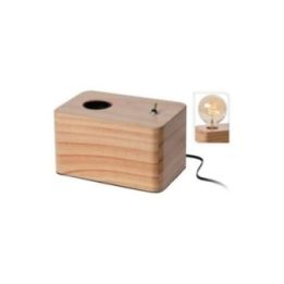 LÁMPARA CON BASE DE MADERA 20 x 8 x 9 cm | HogarLider