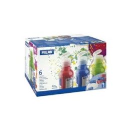 TÉMPERAS DE COLORES 125 ml, 6 uds + PINCEL, CAJA | HogarLider