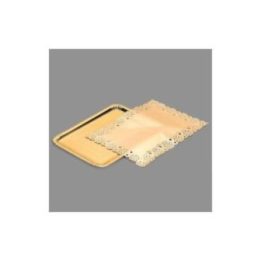 BANDEJA RECTANGULAR CON BLONDA ORO 25 x 34 cm | HogarLider