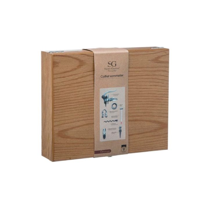 ESTUCHE DE MADERA SOMMELIER 9 PIEZAS | HogarLider