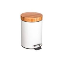 PAPELERA PEDAL BAMBU-BLANCO 3 l | HogarLider