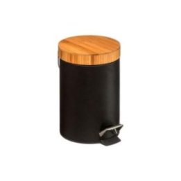 PAPELERA PEDAL BAMBU-NEGRO 3 l | HogarLider