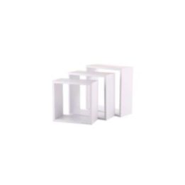 SET 3 ESTANTES TIPO CUBO COLOR BLANCO 3 MEDIDAS | HogarLider