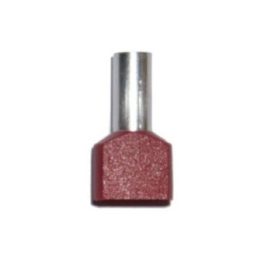 PUNTERA AISLADA 01,00 mm², DOBLE, ROJA, 100 uds | HogarLider
