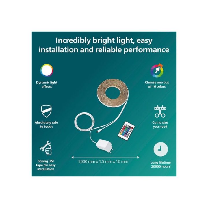 TIRA LED RGB CON MANDO IP20, 5 m | HogarLider