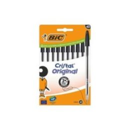 BOLÍGRAFO CRISTAL NEGRO, 10 uds, BLISTER | HogarLider