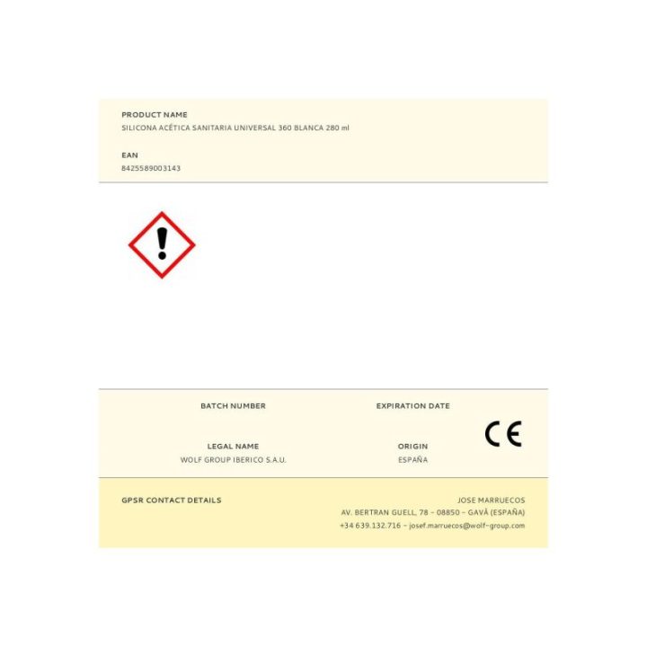 SILICONA ACÉTICA SANITARIA… · EL3-96043 | HogarLider