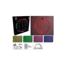 BOLA METÁLICA PLEGABLE, CON 168 LEDS RGB, Ø40 cm | HogarLider