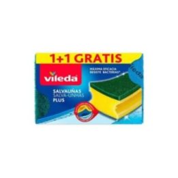 ESTROPAJO SALVAUÑAS PLUS ANTIBACTERIAS 1+1 | HogarLider