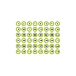 LÁMINA ADHESIVA A4 NUMERADA 1-48 VERDE EDM | HogarLider