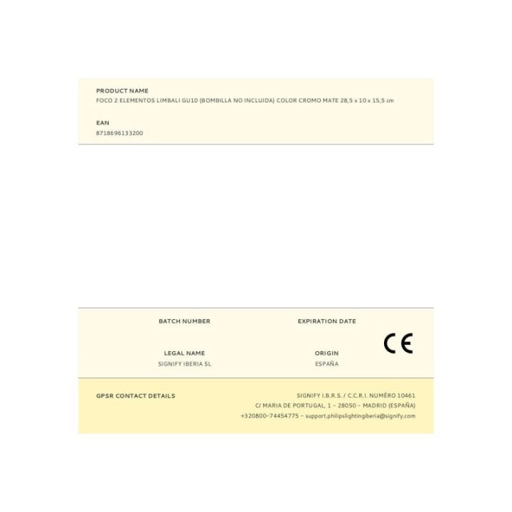 FOCO 2 ELEMENTOS LIMBALI GU10… · EL3-93564 | HogarLider
