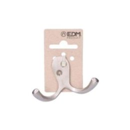 COLGADOR DOBLE DE LATÓN NÍQUEL MATE 7,5 x 5 cm | HogarLider