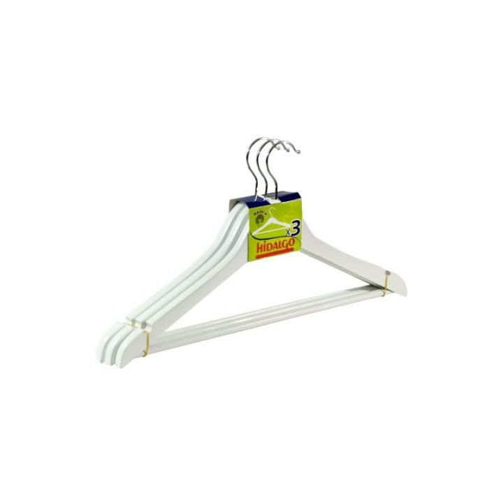 PERCHAS DE MADERA, BLANCAS, 3 uds | HogarLider