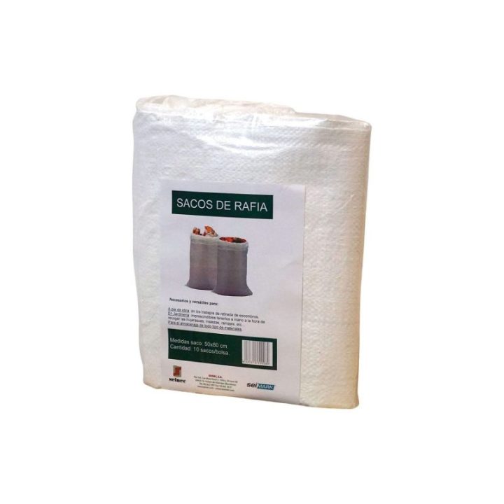 SACO DE RAFIA BLANCO 60 x 100 cm, 10 uds | HogarLider