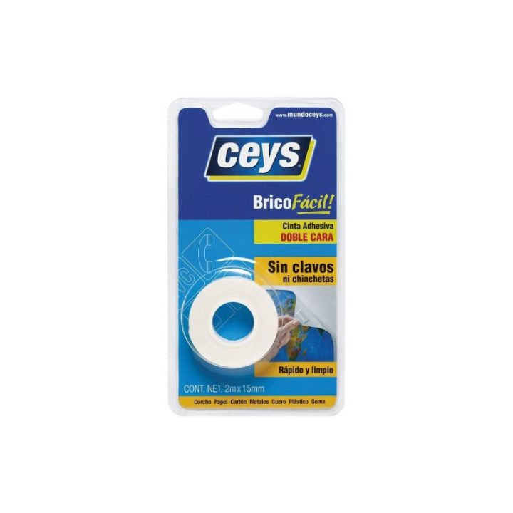 CINTA ADHESIVA DOBLE CARA BRICOFÁCIL 15 mm x 2 m | HogarLider