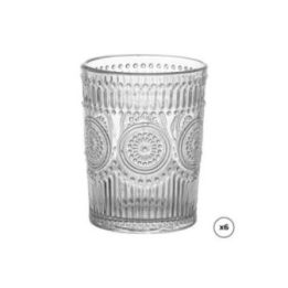 VASO DE CRISTAL CON RELIEVE 300 ml, 6 uds | HogarLider