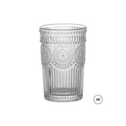 VASO DE CRISTAL CON RELIEVE 330 ml, 6 uds | HogarLider
