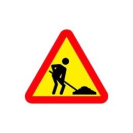 SEÑAL VIAL PELIGRO OBRAS, PVC, 50 x 50 cm | HogarLider
