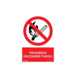 SEÑAL PROHIBIDO ENCENDER FUEGO, PVC, 30 x 40 cm | HogarLider