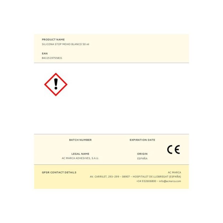 SILICONA STOP MOHO x5 BLANCO 50 ml | HogarLider