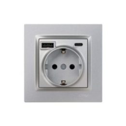 BASE ENCHUFE SCHUKO + USB A + C… · EL3-42041 | HogarLider