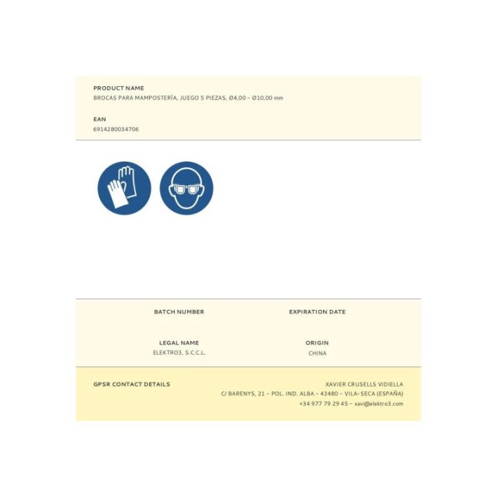 BROCAS PARA MAMPOSTERÍA,, Ø4,00… · EL3-21485 | HogarLider