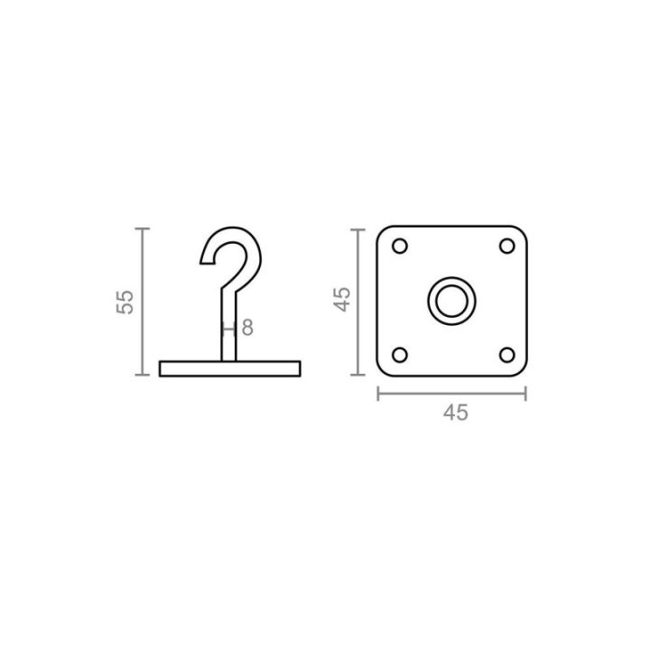 GANCHO FIJO 8 x 55 mm CON PLACA 45… · EL3-86374 | HogarLider